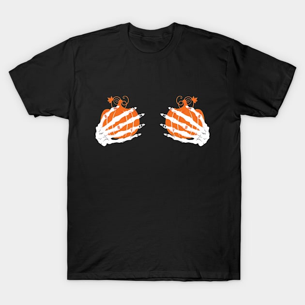 Skeleton Hands Bra T-Shirt by CoApparel